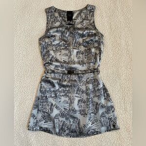 G-Star Silk “Baltimore” Sleeveless Scoop Neck Dress - map of Amsterdam pattern